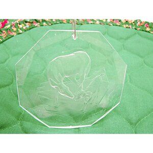 Vintage Etched Acrylic Christmas Ornament Deer Life Holiday Treasures Collector